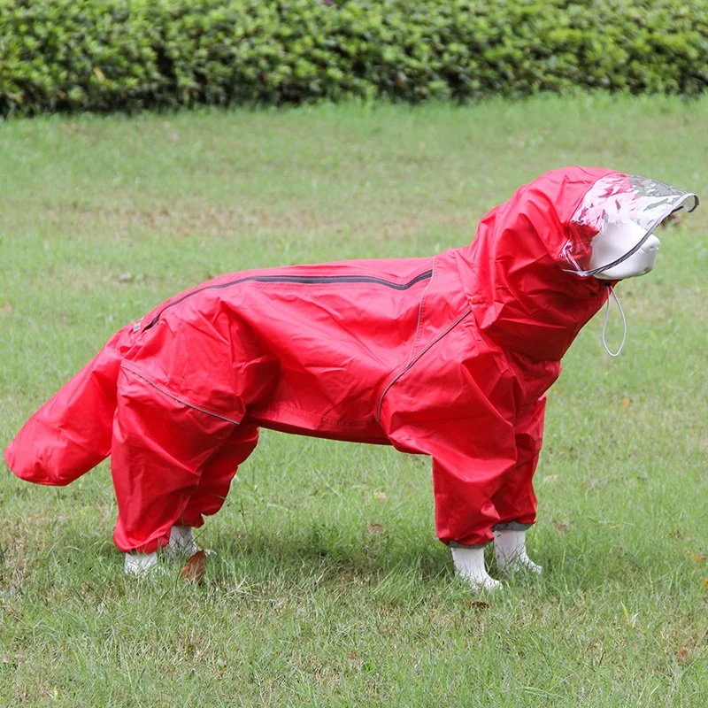 ao ar livre grande cão capa de chuva prova dbig água grande cão roupas casaco com capuz chuva jaqueta reflexiva médio grande cão poncho tudo incluído