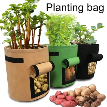 

Plant Grow Bag Potato Grow Pot Tomato Planting Bag Vegetable Balcony Garden Patio Spring Storage Container Nonwoven Creative