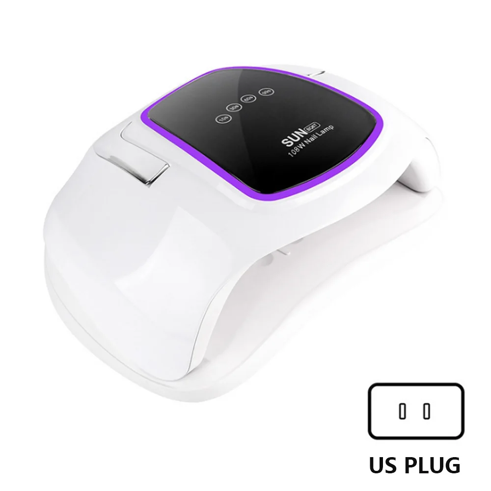 SUN BQ6T 108 ВТ УФ светодиодный светильник для ногтей Сушилка Сушка для маникюра гель лампа для ногтей сушка для гель-лака ЖК-экран Сушилка для ногтей - Цвет: US Plug