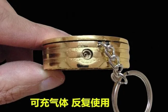 Творческий Портативный моделирование мини для монет Форма прикуривателя Keychian кулон автоприкуриватель зажигалка бутан брелоки с