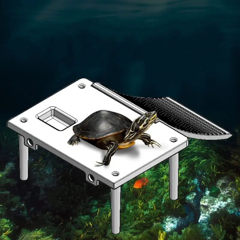 

Plastic Turtle Basking Platform Reptile Ramp Ladder Resting Terrace Suction C63B