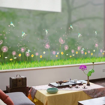 

Dandelion Baseboard Sticker Vinyl DIY Flower Plants Wall Decals for Living Room Kitchen Glass Window Decoration