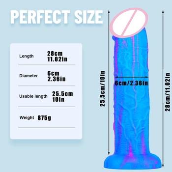 11IN Colorful Dildo Huge Long Dildo Realistic Giant Penis Massive Cock Women Men Sex Toys Adult Products Sex Shop Anal Orgasm 18 1