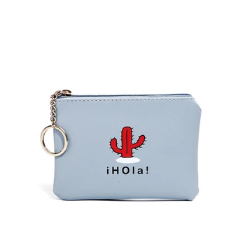 

Women Wallet Zipper Faux Leather Cactus Wallets Key Case Coin Card Package Lady Purse PU Holder Clutch