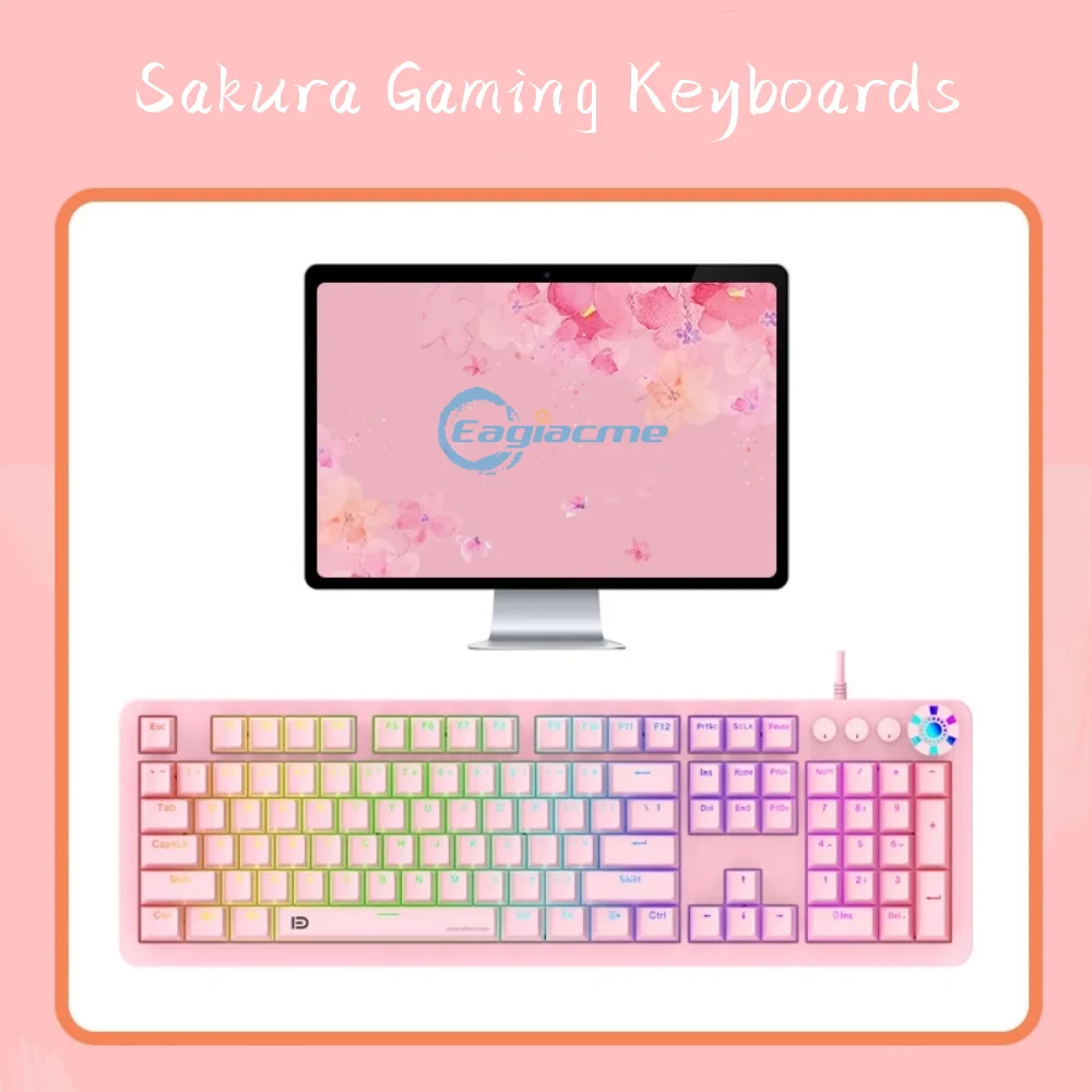 Pink Mechanical Gaming Keyboard Gamer Keycaps PBT Keycaps USB Wired Keyboard For PC/Laptop Blue/Brown/Red Switch Keyboard Pink Mechanical Gaming Keyboard Gamer Keycaps PBT Keycaps USB Wired Keyboard For PC/Laptop Blue/Brown/Red Switch Keyboard
