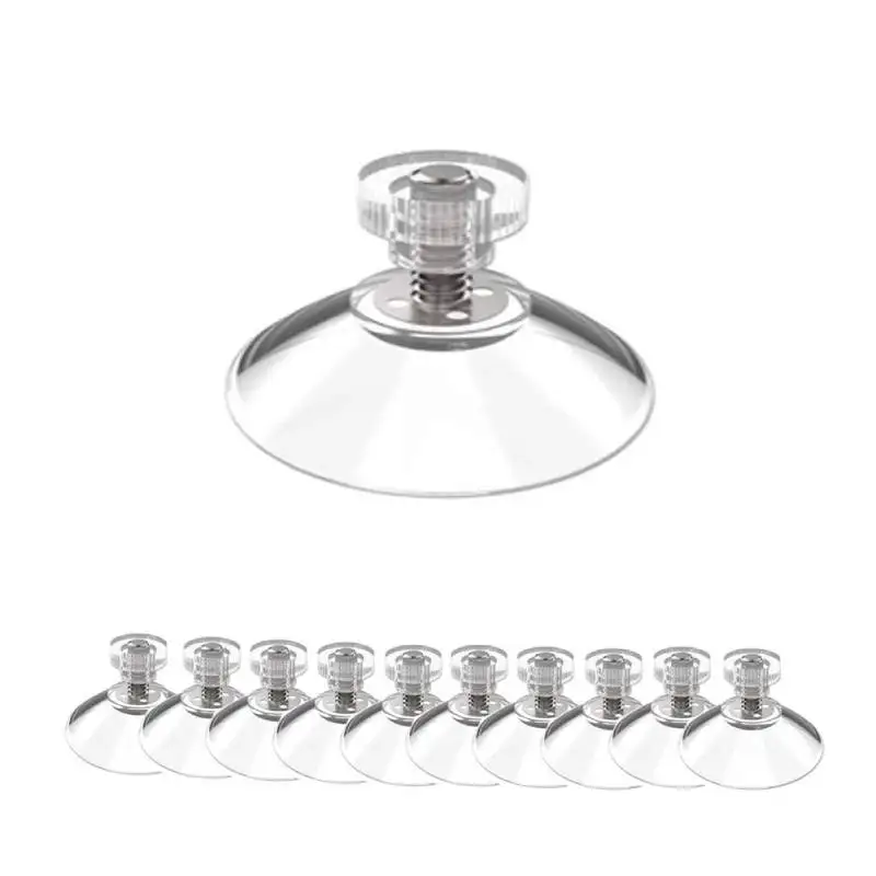 Suction Cups 20pcs 32/41/53mm Glass Suction Pads Thread M4 Clear Screw Hooks Wall Hanger Toothbrush Holder Window