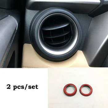 

For Toyota RAV4 2016 2017 ABS Plastic Red Car left and right air outlet Cover Trim Decoration interior Car accessories 2pcs