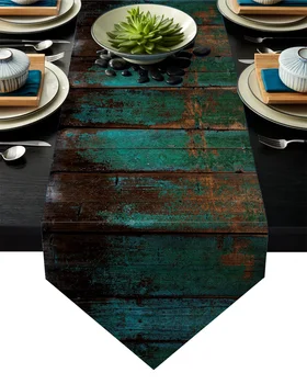 

Vintage Wood Grain Texture Table Runner Table Flag Home Party Decorative Tablecloth Table Runners for Wedding
