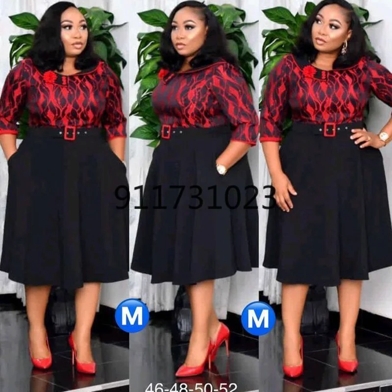 2021 Patchwork Pleated African Clothes Plus Size Africa Clothing Christmas Robe Print Dresses For Women Dress | Тематическая одежда