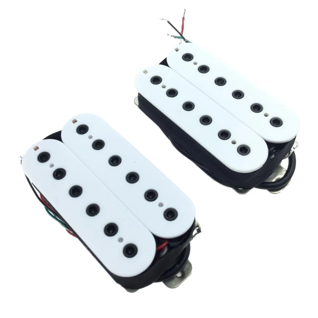 Premium Electric Guitar Pickups Humbucker Double Coil Pickup Set, 6 Strings, White