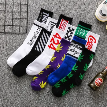 

New socks men's tube socks trend cotton version of Europe and the United States tide socks horizontal bar personality tide socks