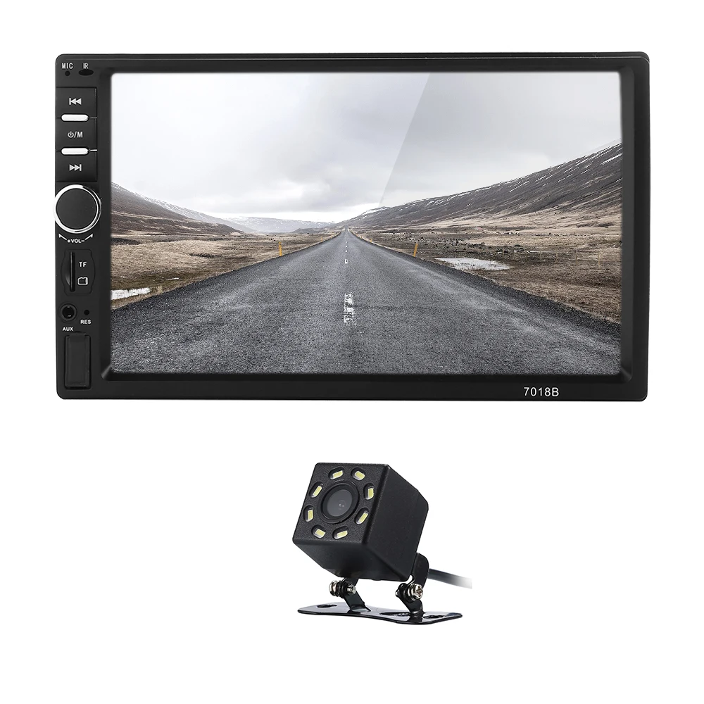7018B Bluetooth Car MP5 Player 7'' TFT Touchscreen FM Auto Audio Radio Remote Control with 8 LED Rear Camera USB Aux Input 7018B Bluetooth Car MP5 Player 7'' TFT Touchscreen FM Auto Audio Radio Remote Control with 8 LED Rear Camera USB Aux Input