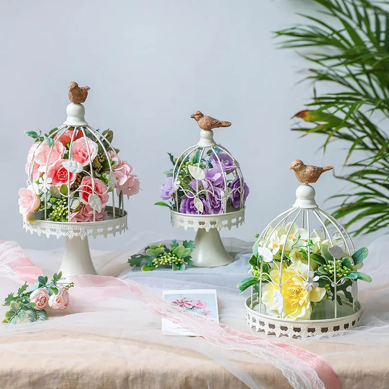 

Outdoor Wrought Iron Birdcage Flower Stand Kindergarten Garden Adornment Crafts Landscape Villa Courtyard Furnishings Decoration