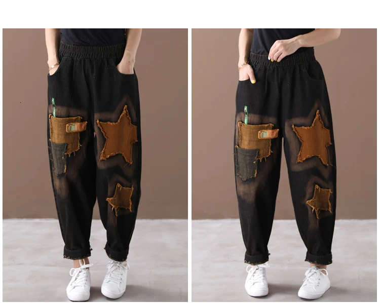 SOUL OF TIGER новые корейские брендовые модные стильные женские эластичные джинсы женские винтажные шаровары осенние повседневные брюки большие размеры