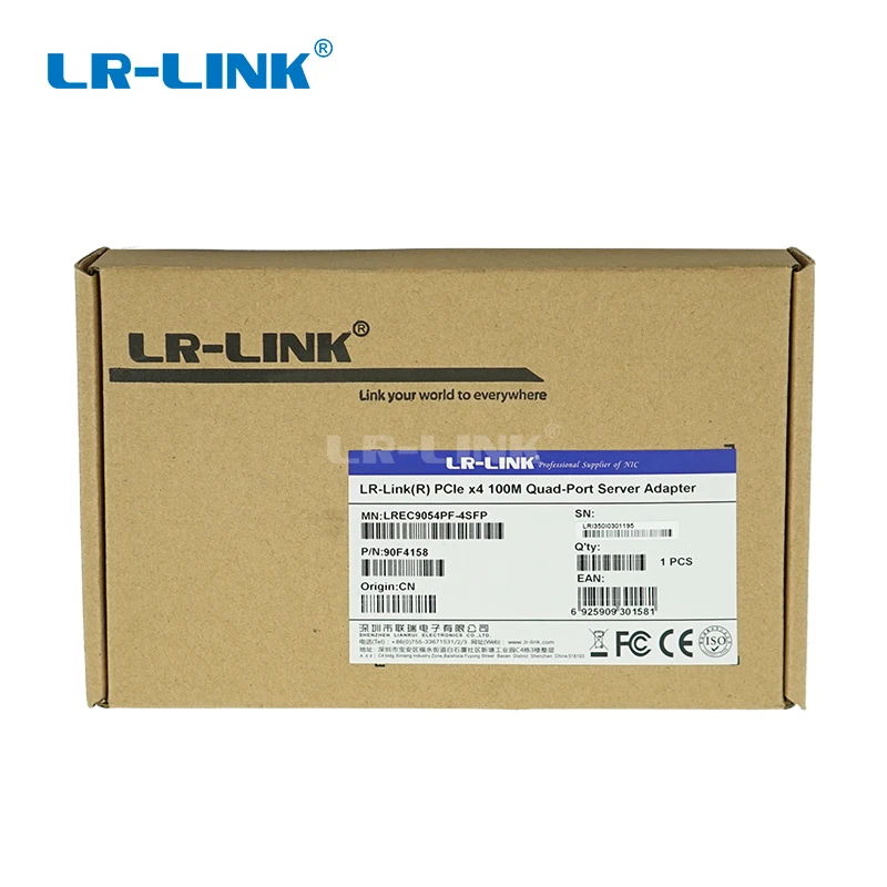 LREC9054PF-4SFP Intel I350 BasedPCIe x4 100FX Quad SFP порт Ethernet сетевой адаптер(4 x SFP