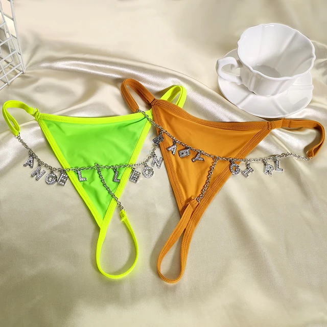 New Stainless Steel Letter Constellation Bikini Thong For Women Sexy Letter Name  G-String Panties Party Custom Girl Body Jewelry - AliExpress