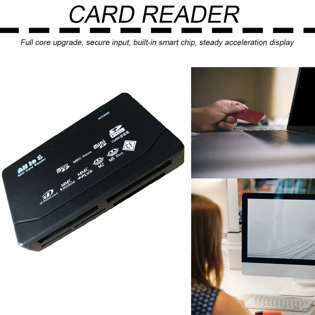 Новейший горячий черный Внешний USB 2,0 мульти кард-ридер для XD MMC MS CF TF Mini M2