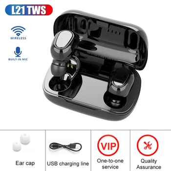 

L21 TWS Bluetooth 5.0 Earphones mini earbuds Wireless headphones Case For Iphone Xiaomi Redmi Samsung Android IOS headset