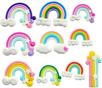 

10PC rainbow Charms for Slime DIY Candy Polymer Bead Filler Addition Slime Accessories Toys Lizun Modeling Clay Kit for Children