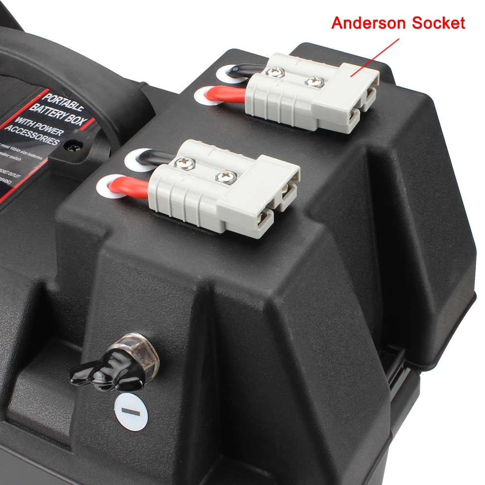 Scatola Batteria Intelligente Autoportante KANBCNG - Con Porte USB, Indicatore LED, Per Auto, Camper, Barche, Fai-da-te - Materiale PP Resistente