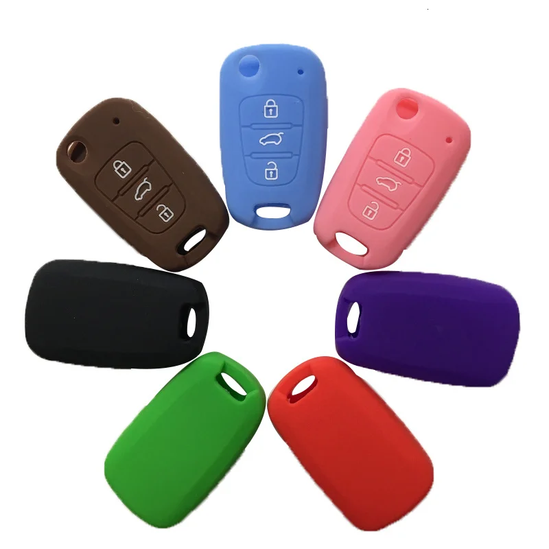 Key Case Cover Silicon Car for KIA Rio Sorento Picanto Ceed Cerato Sportage Soul K5 for Hyundai IX20 Solaris Norms Remote Holder key case key case cover remote control case cover