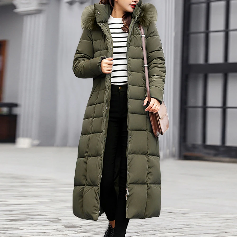 Puimentiua, модные женские парки, Осень-зима, длинная куртка с хлопковой подкладкой, теплая верхняя одежда, повседневные женские длинные пальто, женская куртка