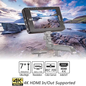 

FOTGA A70T 7 Inch FHD Video On-Camera Field Monitor IPS Presssn 4K HDMI Input/Output Dual NP-F Battery Plate for A7S II GH5