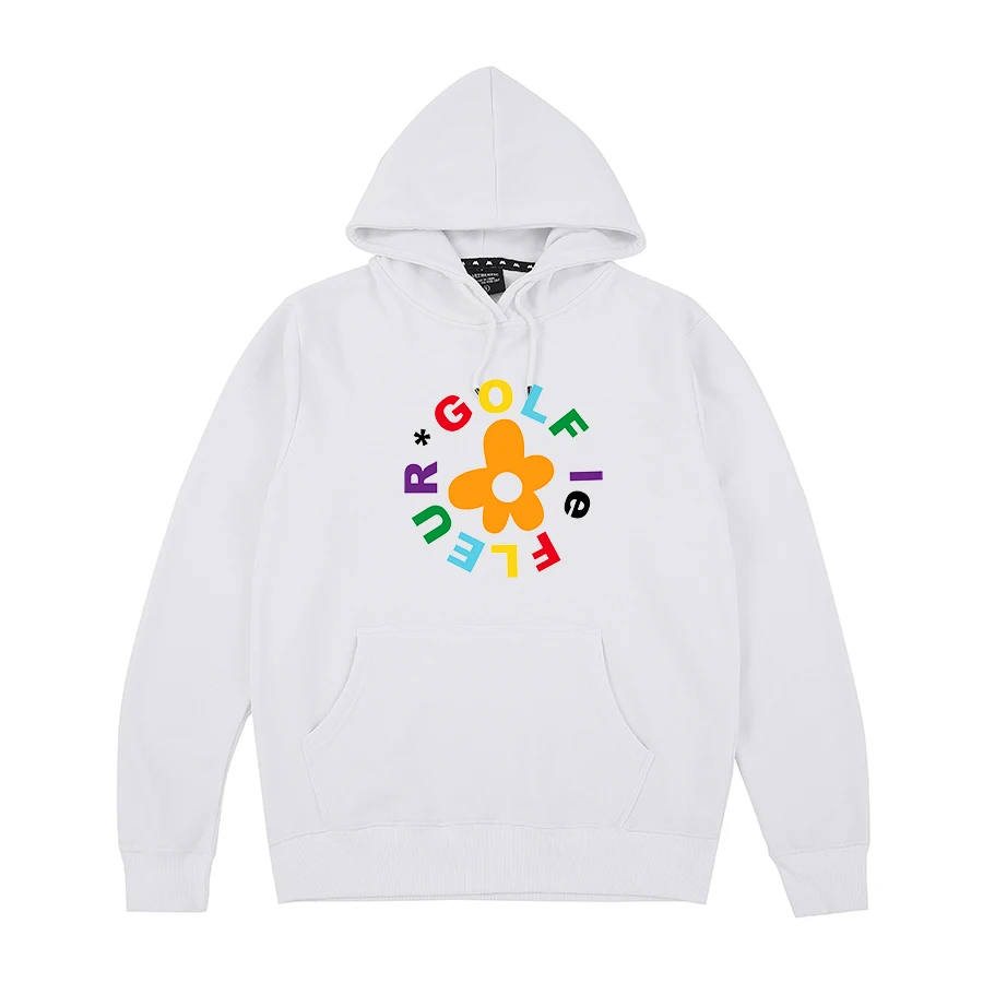 Принадлежности для гольфа для мальчиков с цветочным узором Tyler The Creator толстовки OFWGKTA кататься на коньках рисунок Frank Ocean Harajuku для мужчин и женщин, унисекс, чесаный хлопок - Цвет: Белый
