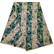 Новая африканская ткань зеленый цветочный принт в полоску очень хорошая восковая ткань для вечерние платья 6 ярдов \ Лот