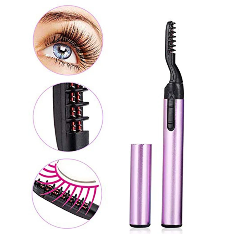 

New Pink Portable Pen Style Electric Perm Heated Eyelash Curler Long Lasting Eye lash Curler Makeup Curling Kit For Women Hot