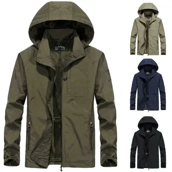 

Men's Outdoor Hiking Jacket Men Spring Sports Outdoor Hooded Rain Coat Climbing Trekking Windbreaker Fishing Waterproof Jackets