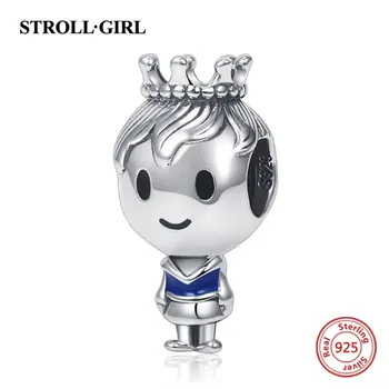 

925 Sterling Silver Crown Prince Beads Princess Knight Charm Fit European Bracelet for Women Jewelry Accessories Wedding Gift
