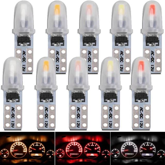 Acheter Ampoule Led T5 W3W W1.2W Canbus, éclairage intérieur de voiture,  tableau de bord, indicateur de réchauffement, lampe d'instrument automobile  12V, 6 pièces