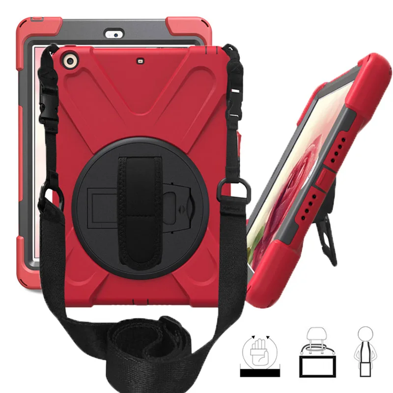 Силиконовый чехол для iPad 9 7 2018 A1893 A1822 планшета ударопрочный 360 Поворот подставка с