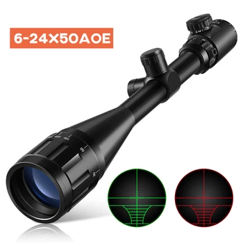 

Hot 2020 6-24x50AOE Tactical Riflescope Red Green Illuminated Rifle Scope Sniper Optic Sight Hunting Scopes