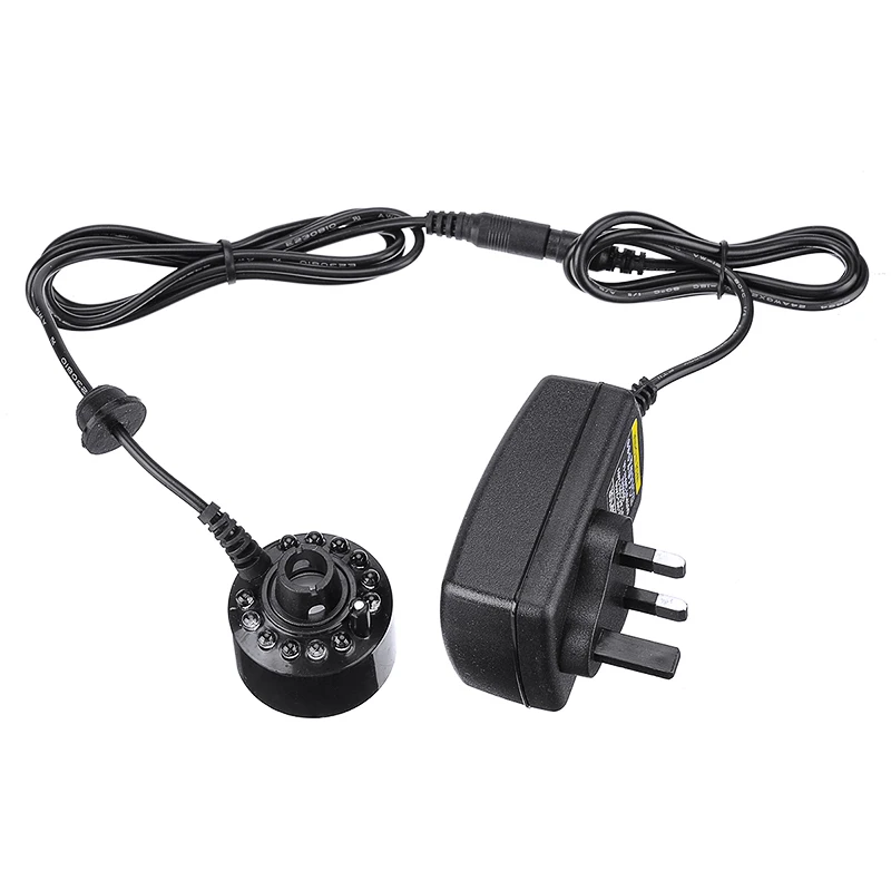 12 LED Ultrasonic Mist Maker Water Aquarium Fogger Sprayers Garden Fish Tank Fountain Atomizer Humidifier Mist Tools UK Plug-2
