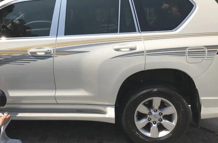 Накладки на внешние подоконники из нержавеющей стали для Toyota Land Cruiser PRADO 2003 2004 2005
