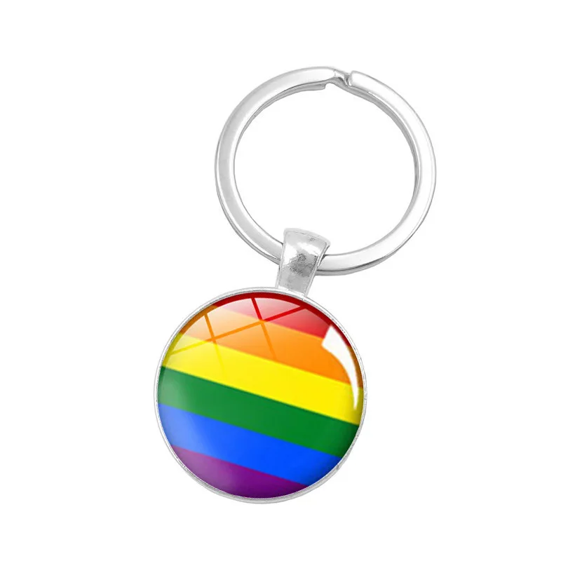 

Hot Selling Accessories Gay Pride Homosexual Proud Time Stone Keychain Metal Key Ring Pendant