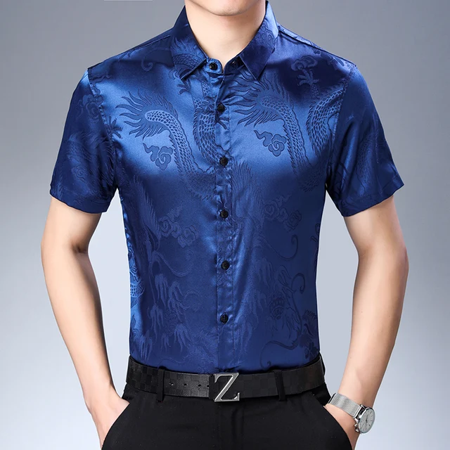 Summer Mens Fashion 2020 Silk Shirts 