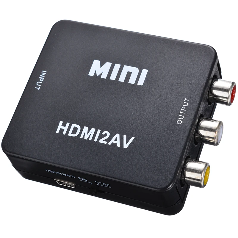 HDMI К AV Scaler адаптер HD видео конвертер коробка HDMI к 3RCA композитный видео аудио 1080P HDMI2AV Поддержка NTSC PAL