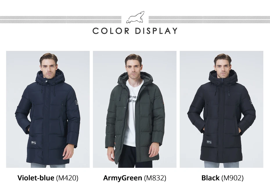 ICEbear 2021 winter  men's clothing thicken warm men's jacket hooded men's mid-length  coat fashionable cotton jacket MWD21807I mens winter parka