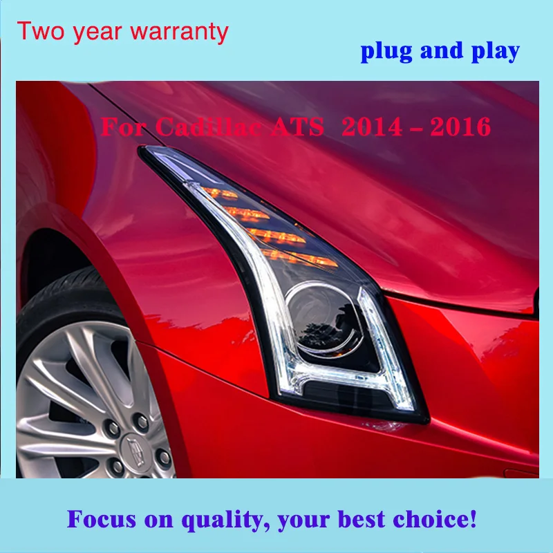 Автомобильный Стайлинг для Cadillac ATS фары 2014 2016 все светодиодный DRL Bi объектив