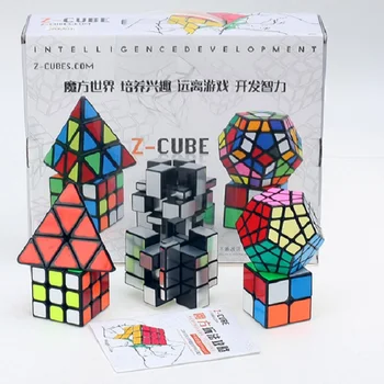 

Zcube 5pcs Set gift packaging 2x2x2 3x3x3 Megaminx speed cube puzzle jinzita twist cubo magico bundle deals cube for kids