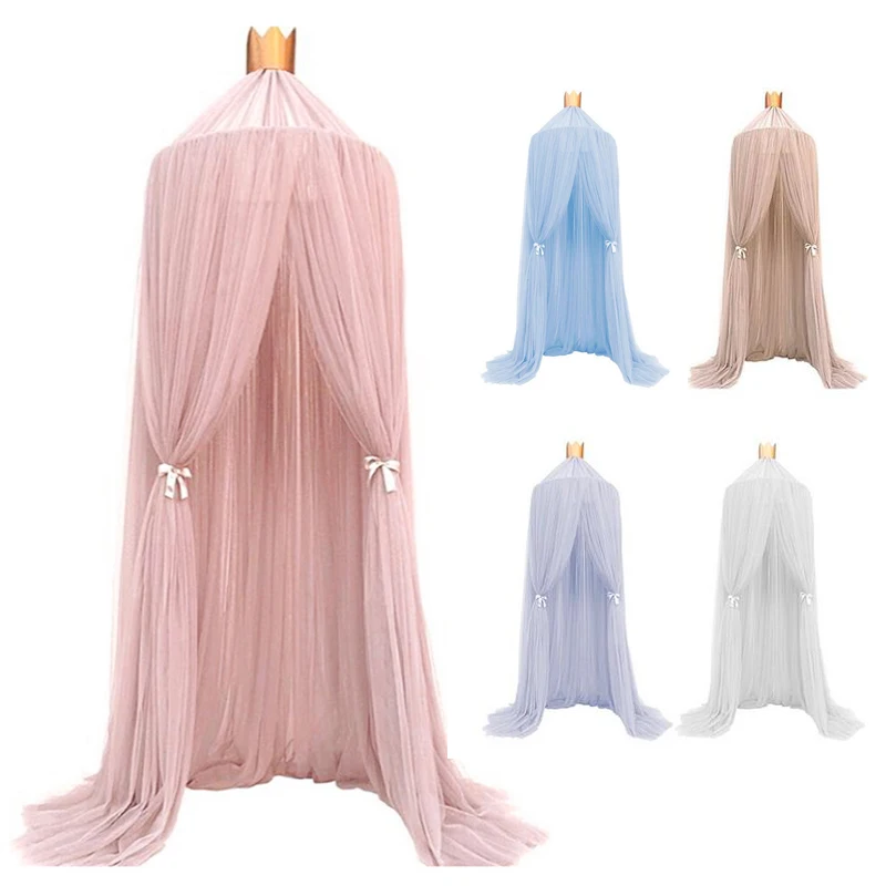 1pc Hanging Fairy Princess Mosquito Net Crown Round Screen Canopy Insect Bed Voile Garden Camping Anti-Mosquito Kids Room Decor 1pc Hanging Fairy Princess Mosquito Net Crown Round Screen Canopy Insect Bed Voile Garden Camping Anti-Mosquito Kids Room Decor