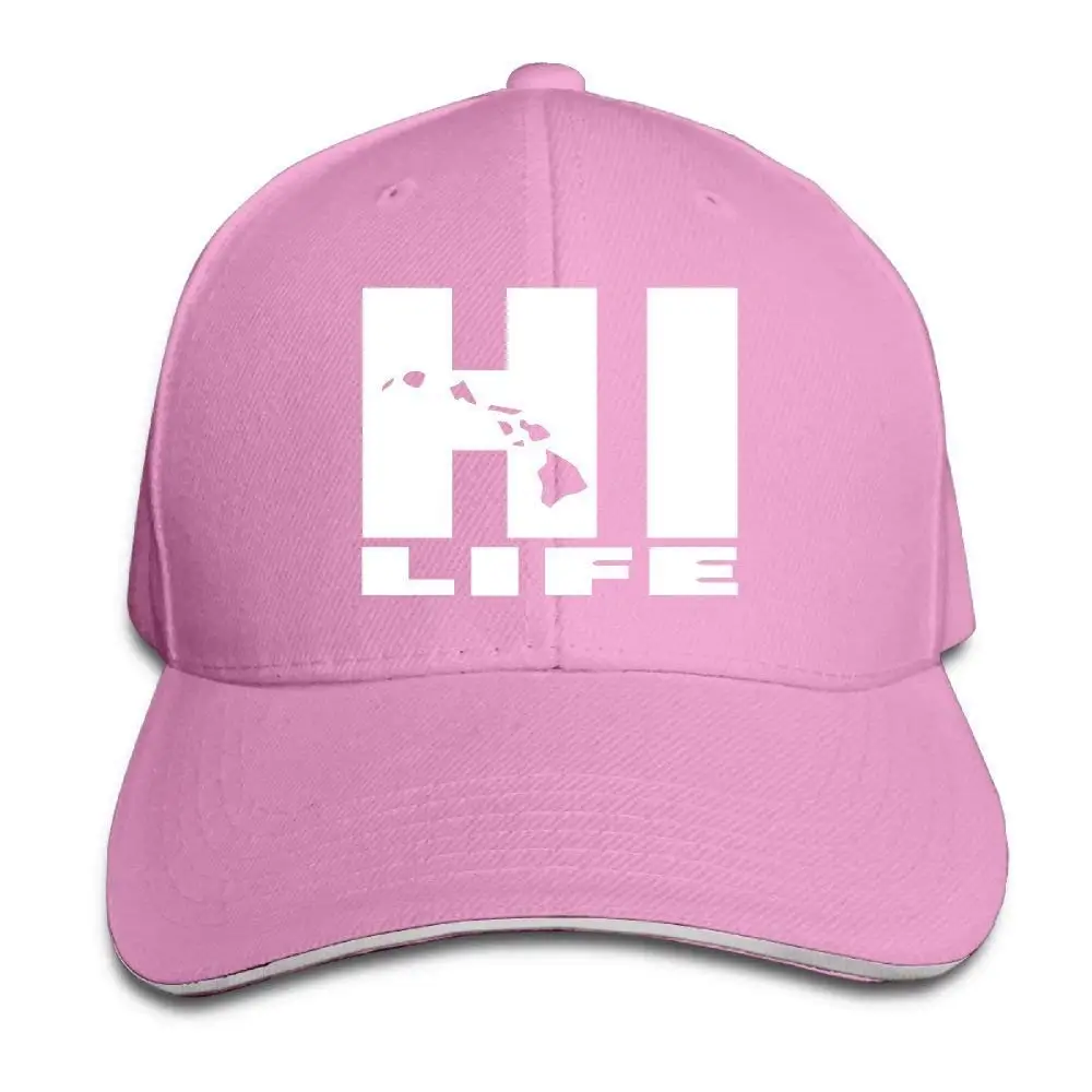 TSDFCUnisex Hi Life Гавайские взрослые регулируемые бейсболки Кепка водителя грузовика розовая