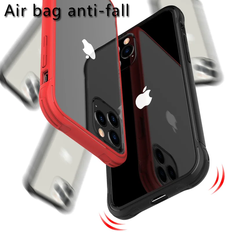 iPhone11 серии tpu+ pc два в одном четыре угла анти-капля, Прозрачный Простой Чехол для мобильного телефона