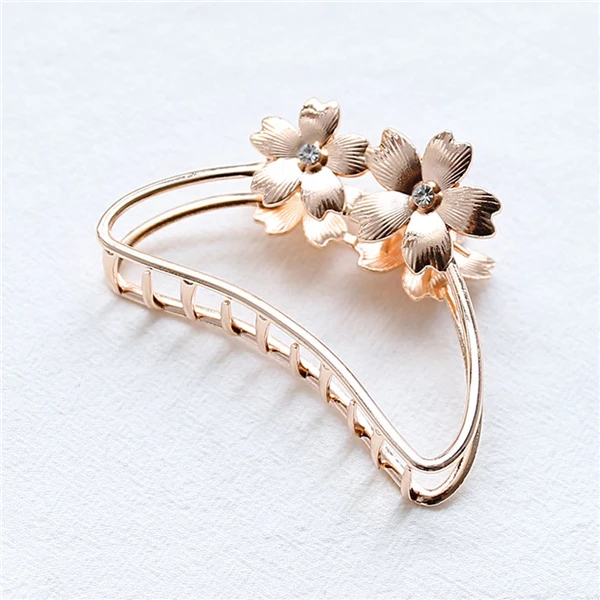 rose gold Большой цветок Ретро Когти для волос для женщин девочек заколки для волос заколка-краб металлическая заколка для волос заколки для волос Аксессуары Головные уборы - Цвет: rose gold