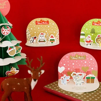 

1 Set Christmas 3D Stereo Greeting Card AR Virtual Imaging Technology Creative Gifts