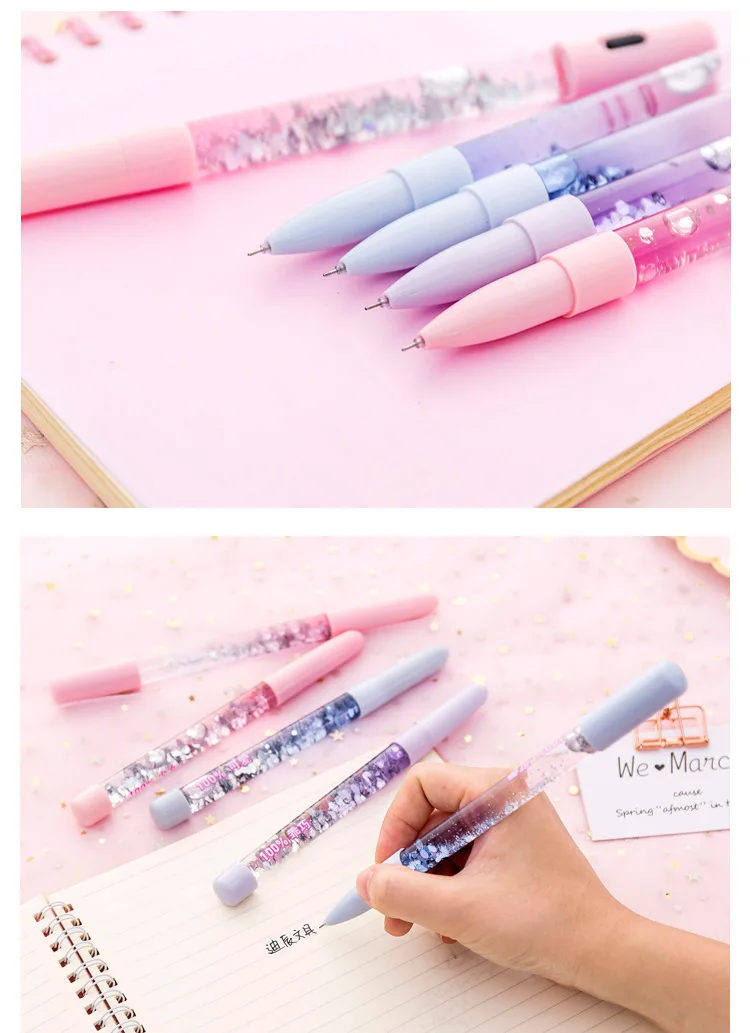 Милая Шариковая ручка Феи 0,5 мм, шариковая ручка с блестящим песком, кристальная ручка радужного цвета, креативный шар, детская ручка подарок, новинка, канцелярские принадлежности