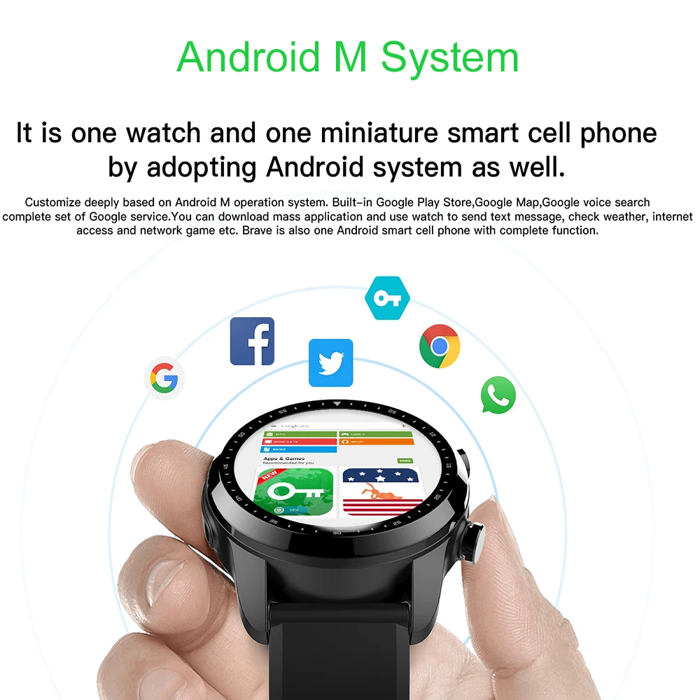 Смарт-часы KOSPET Brave, 2 ГБ, 16 ГБ, Bluetooth, Android 6,0, 1,3 дюйма, сенсорный экран, 4G, LTE, водонепроницаемые, Смарт-часы, телефон для IOS и Android